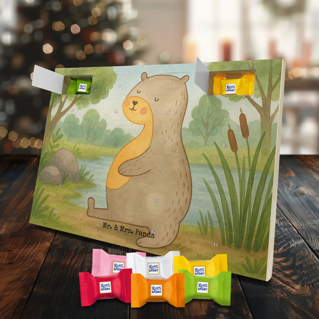 Chocolate advent calendar otter Belly Design animal lover, marten, sea otter, European otter, water mammal, aquatic animal, baby otter, predator, water, otter gifts, gift ideas for animal lovers, animal, mammal, water animal, gifts for people in love, Otter Sea Otter Lake Otter