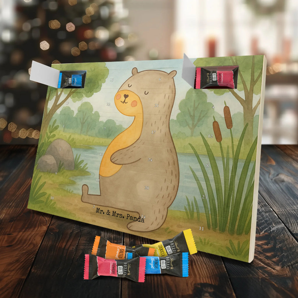 Chocolate advent calendar otter Belly Design animal lover, marten, sea otter, European otter, water mammal, aquatic animal, baby otter, predator, water, otter gifts, gift ideas for animal lovers, animal, mammal, water animal, gifts for people in love, Otter Sea Otter Lake Otter