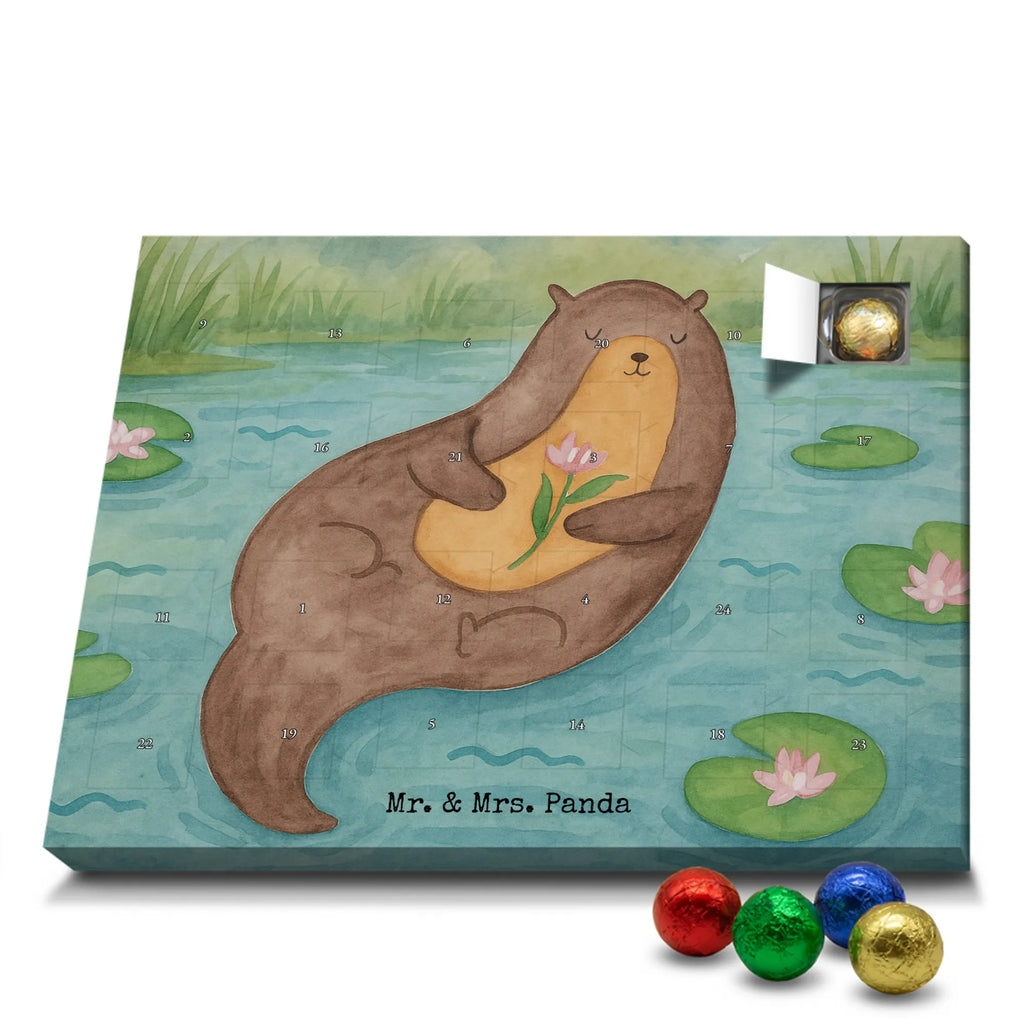 Chocolate advent calendar otter Water Lily Design animal lover, marten, sea otter, European otter, water mammal, aquatic animal, baby otter, predator, water, otter gifts, gift ideas for animal lovers, animal, mammal, water animal, gifts for people in love