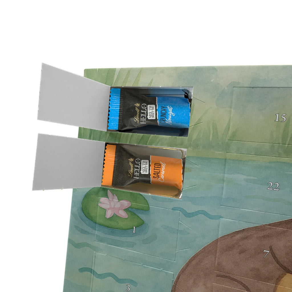 Chocolate advent calendar otter Water Lily Design animal lover, marten, sea otter, European otter, water mammal, aquatic animal, baby otter, predator, water, otter gifts, gift ideas for animal lovers, animal, mammal, water animal, gifts for people in love