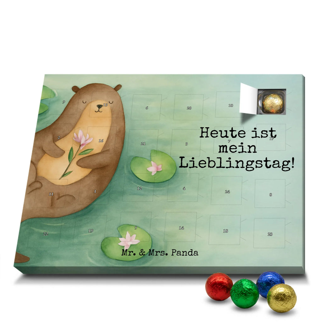 Chocolate advent calendar otter Water Lily Design animal lover, marten, sea otter, European otter, water mammal, aquatic animal, baby otter, predator, water, otter gifts, gift ideas for animal lovers, animal, mammal, water animal, gifts for people in love