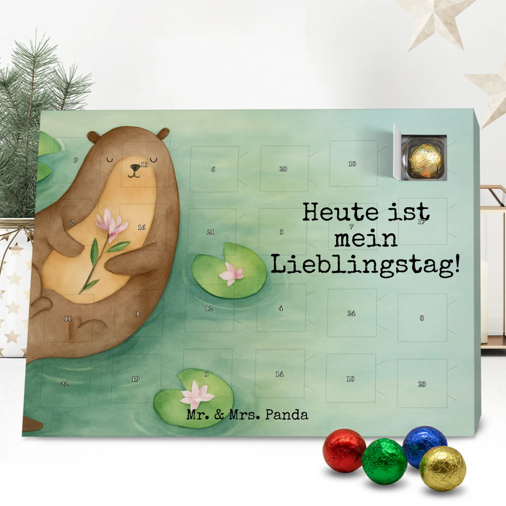 Chocolate advent calendar otter Water Lily Design animal lover, marten, sea otter, European otter, water mammal, aquatic animal, baby otter, predator, water, otter gifts, gift ideas for animal lovers, animal, mammal, water animal, gifts for people in love