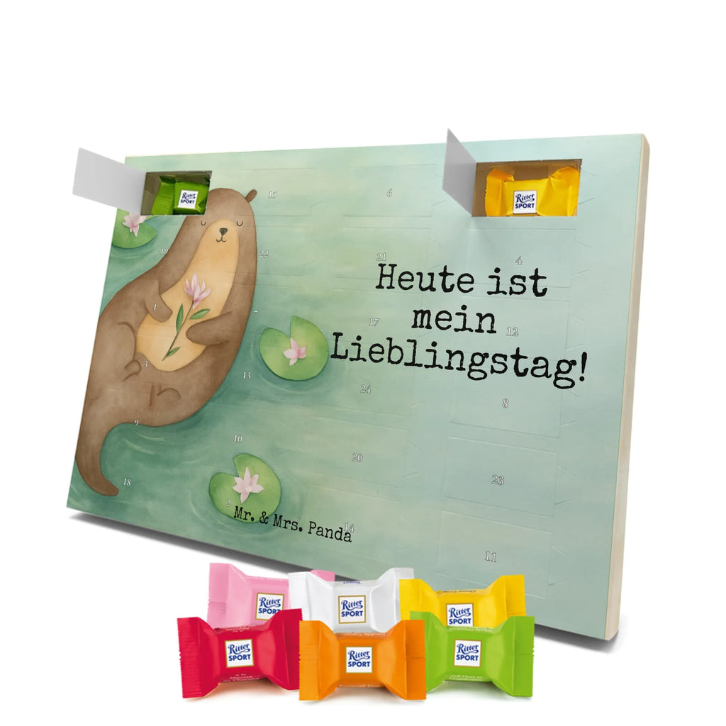 Chocolate advent calendar otter Water Lily Design animal lover, marten, sea otter, European otter, water mammal, aquatic animal, baby otter, predator, water, otter gifts, gift ideas for animal lovers, animal, mammal, water animal, gifts for people in love