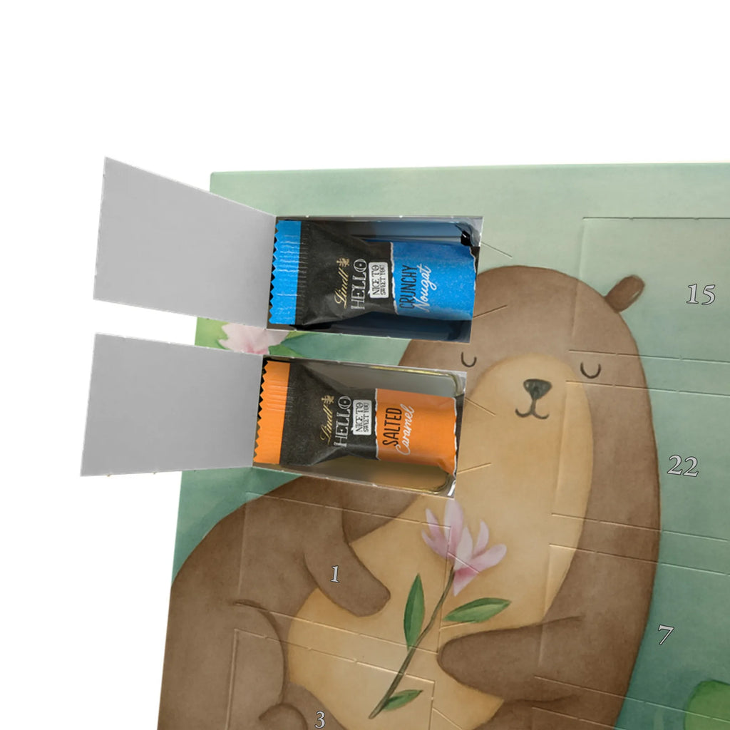 Chocolate advent calendar otter Water Lily Design animal lover, marten, sea otter, European otter, water mammal, aquatic animal, baby otter, predator, water, otter gifts, gift ideas for animal lovers, animal, mammal, water animal, gifts for people in love