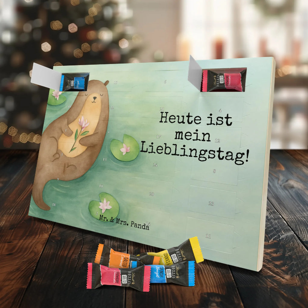 Chocolate advent calendar otter Water Lily Design animal lover, marten, sea otter, European otter, water mammal, aquatic animal, baby otter, predator, water, otter gifts, gift ideas for animal lovers, animal, mammal, water animal, gifts for people in love