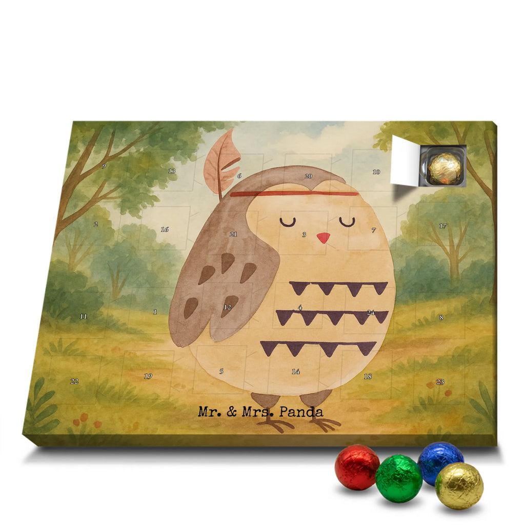 Chocolate advent calendar Owl feather headdress Design gift ideas, birthday present, forest animal, bird, nocturnal, illustrated, romantic gift, owl decor, Beautiful saying, Life is an adventure, Travel saying, Owl decoration, Indian saying, Feather decoration, Decoration