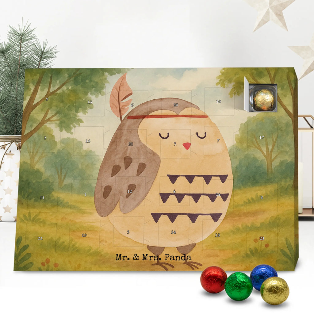 Chocolate advent calendar Owl feather headdress Design gift ideas, birthday present, forest animal, bird, nocturnal, illustrated, romantic gift, owl decor, Beautiful saying, Life is an adventure, Travel saying, Owl decoration, Indian saying, Feather decoration, Decoration