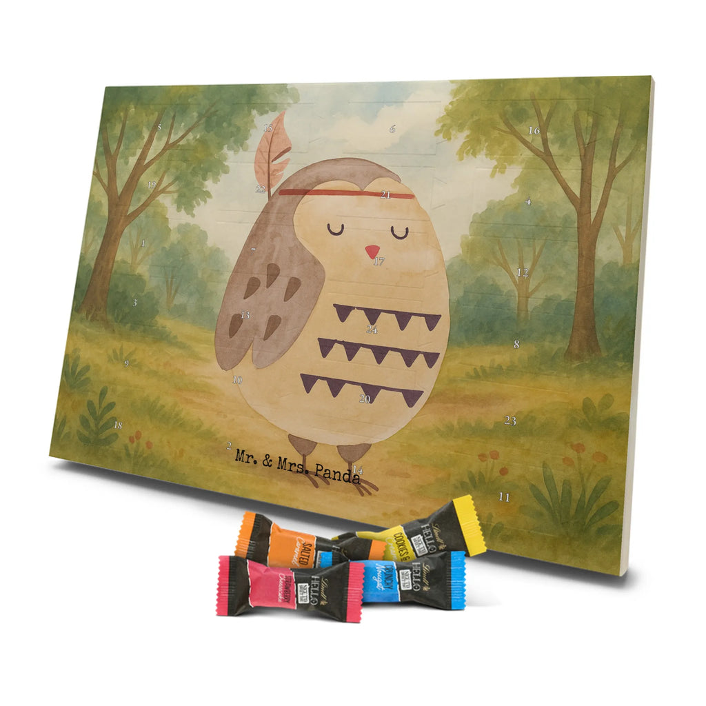 Chocolate advent calendar Owl feather headdress Design gift ideas, birthday present, forest animal, bird, nocturnal, illustrated, romantic gift, owl decor, Beautiful saying, Life is an adventure, Travel saying, Owl decoration, Indian saying, Feather decoration, Decoration