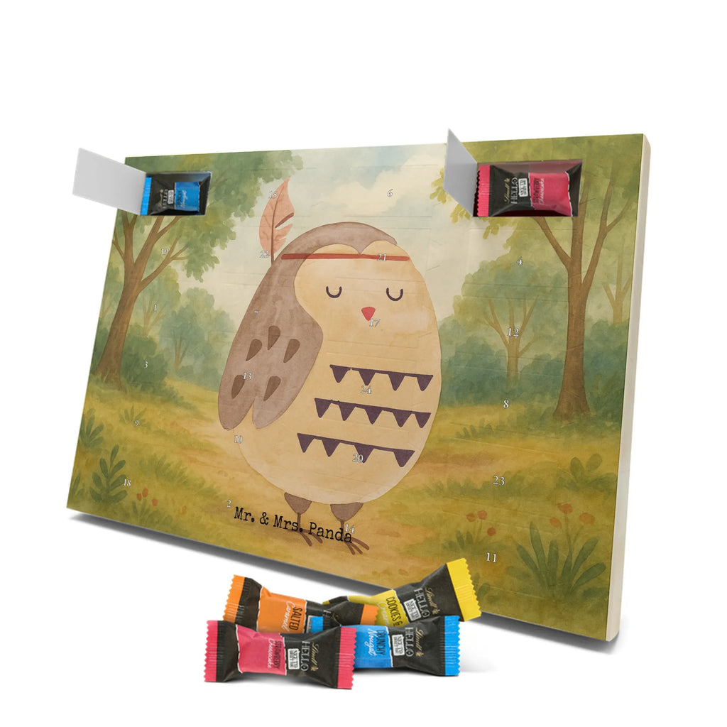 Chocolate advent calendar Owl feather headdress Design gift ideas, birthday present, forest animal, bird, nocturnal, illustrated, romantic gift, owl decor, Beautiful saying, Life is an adventure, Travel saying, Owl decoration, Indian saying, Feather decoration, Decoration
