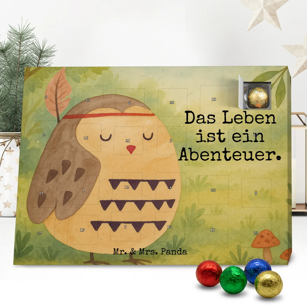 Chocolate advent calendar Owl feather headdress Design gift ideas, birthday present, forest animal, bird, nocturnal, illustrated, romantic gift, owl decor, Beautiful saying, Life is an adventure, Travel saying, Owl decoration, Indian saying, Feather decoration, Decoration
