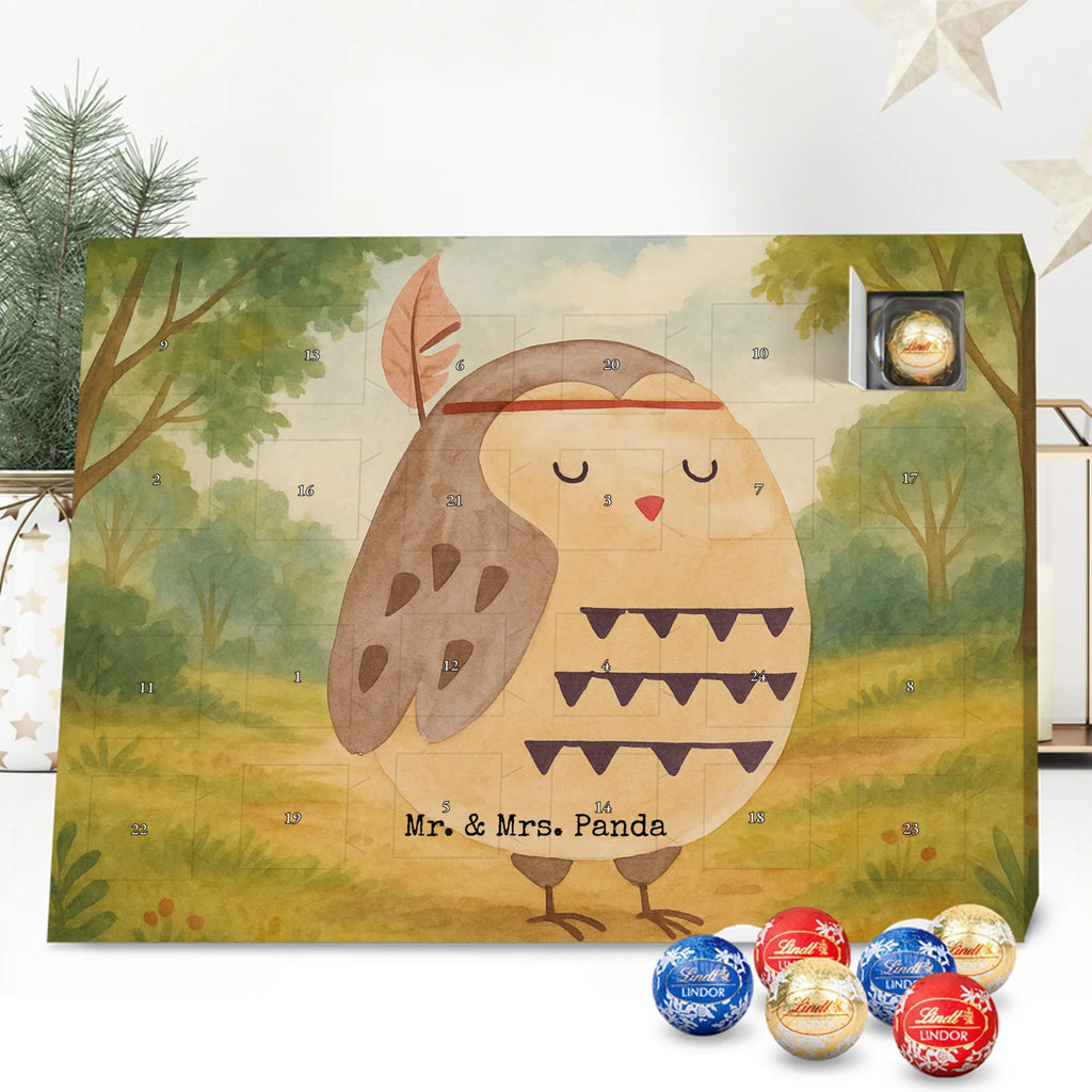 Chocolate advent calendar Owl feather headdress Design gift ideas, birthday present, forest animal, bird, nocturnal, illustrated, romantic gift, owl decor, Beautiful saying, Life is an adventure, Travel saying, Owl decoration, Indian saying, Feather decoration, Decoration