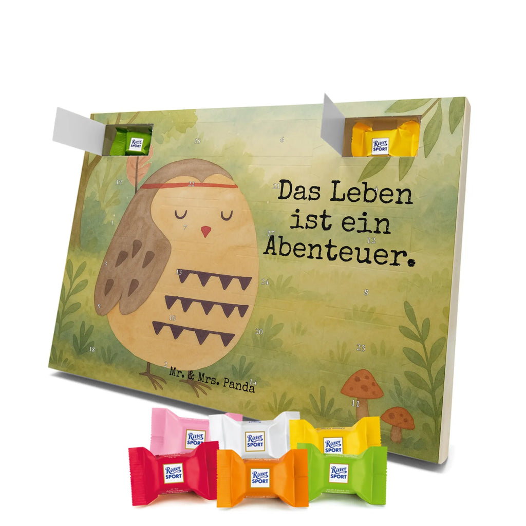 Chocolate advent calendar Owl feather headdress Design gift ideas, birthday present, forest animal, bird, nocturnal, illustrated, romantic gift, owl decor, Beautiful saying, Life is an adventure, Travel saying, Owl decoration, Indian saying, Feather decoration, Decoration