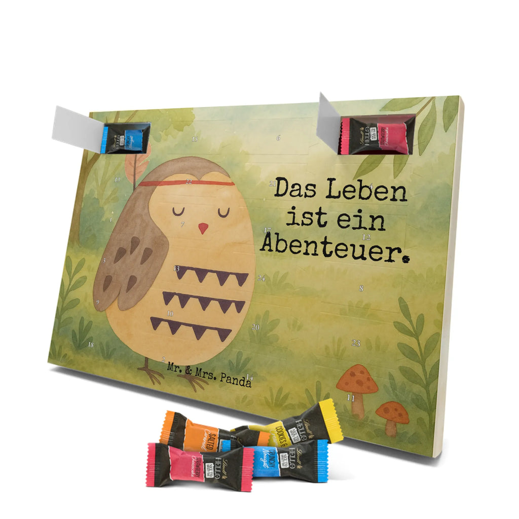 Chocolate advent calendar Owl feather headdress Design gift ideas, birthday present, forest animal, bird, nocturnal, illustrated, romantic gift, owl decor, Beautiful saying, Life is an adventure, Travel saying, Owl decoration, Indian saying, Feather decoration, Decoration