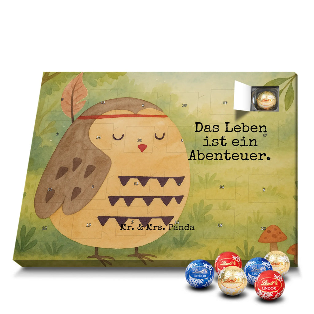 Chocolate advent calendar Owl feather headdress Design gift ideas, birthday present, forest animal, bird, nocturnal, illustrated, romantic gift, owl decor, Beautiful saying, Life is an adventure, Travel saying, Owl decoration, Indian saying, Feather decoration, Decoration