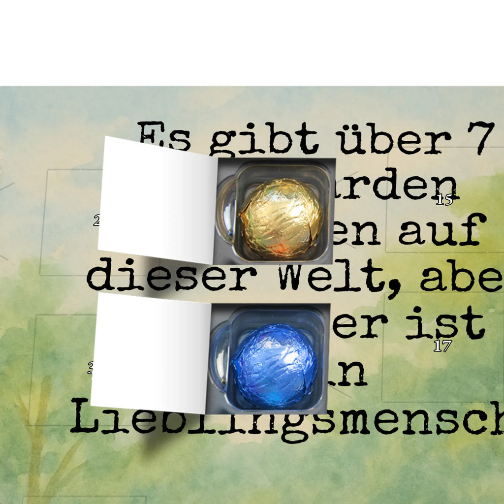 Chocolate advent calendar red panda Design card, gift ideas, gifts, small animals, cute, cute animal motives, hand drawn, funny sayings, good mood, special gifts, animal lover, darling, favourite person, red, heart