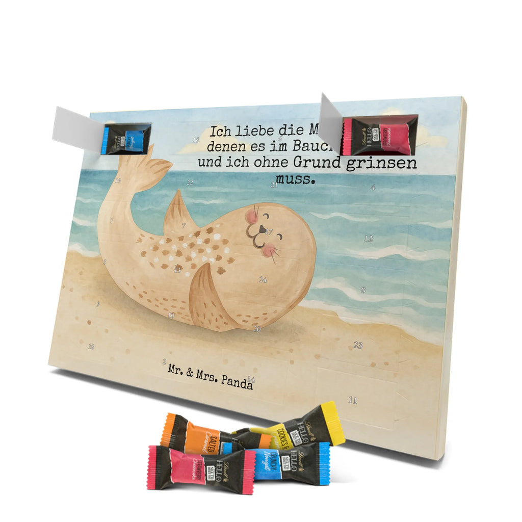 Chocolate advent calendar seal Lay Design card, gift ideas, gifts, small animals, cute, cute animal motives, hand drawn, funny sayings, good mood, special gifts, animal lover, Baltic Sea, seals, Seal, laughter, sea animal, North Sea, joy