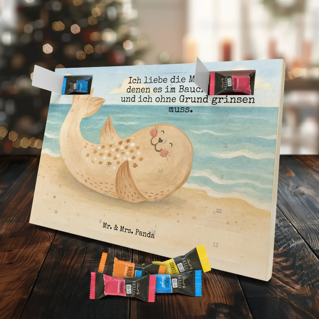 Chocolate advent calendar seal Lay Design card, gift ideas, gifts, small animals, cute, cute animal motives, hand drawn, funny sayings, good mood, special gifts, animal lover, Baltic Sea, seals, Seal, laughter, sea animal, North Sea, joy