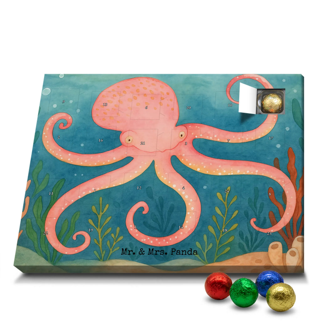 Chocolate advent calendar Squid Design card, gift ideas, gifts, small animals, cute, cute animal motives, hand drawn, funny sayings, good mood, special gifts, animal lover, ocean, water, octopus, arms, sea animal, squid