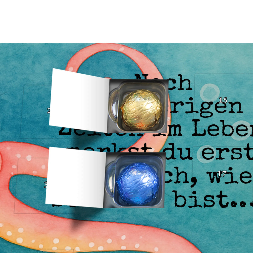 Chocolate advent calendar Squid Design card, gift ideas, gifts, small animals, cute, cute animal motives, hand drawn, funny sayings, good mood, special gifts, animal lover, ocean, water, octopus, arms, sea animal, squid