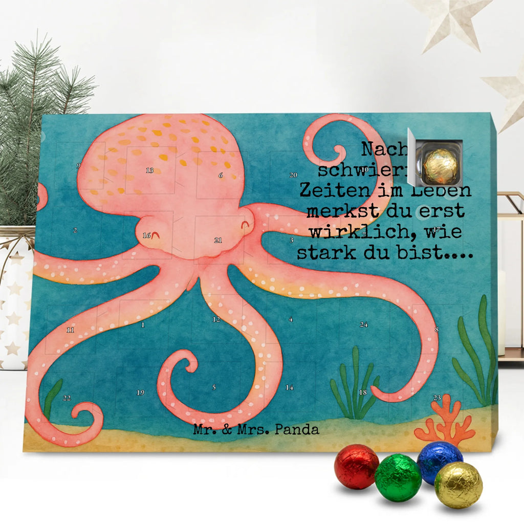 Chocolate advent calendar Squid Design card, gift ideas, gifts, small animals, cute, cute animal motives, hand drawn, funny sayings, good mood, special gifts, animal lover, ocean, water, octopus, arms, sea animal, squid