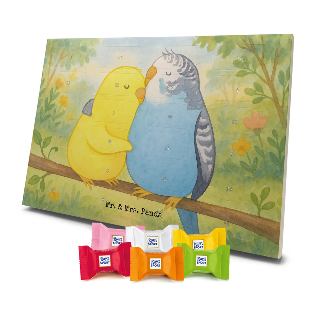 Chocolate advent calendar Parakeets in love Design Loving, Two, Together, Marriage, Proposal of marriage, Love gift, gift for her, gift for him, anniversary gift, trust, birds, closeness, budgie, cuddling
