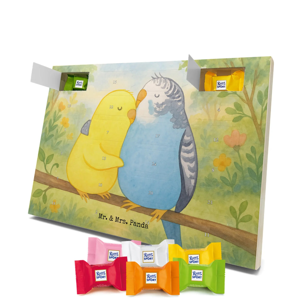 Chocolate advent calendar Parakeets in love Design Loving, Two, Together, Marriage, Proposal of marriage, Love gift, gift for her, gift for him, anniversary gift, trust, birds, closeness, budgie, cuddling