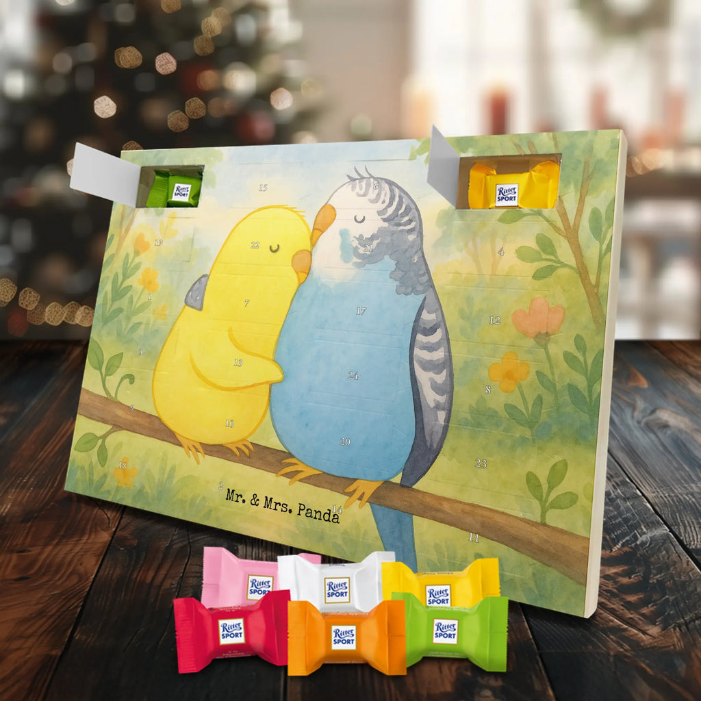 Chocolate advent calendar Parakeets in love Design Loving, Two, Together, Marriage, Proposal of marriage, Love gift, gift for her, gift for him, anniversary gift, trust, birds, closeness, budgie, cuddling