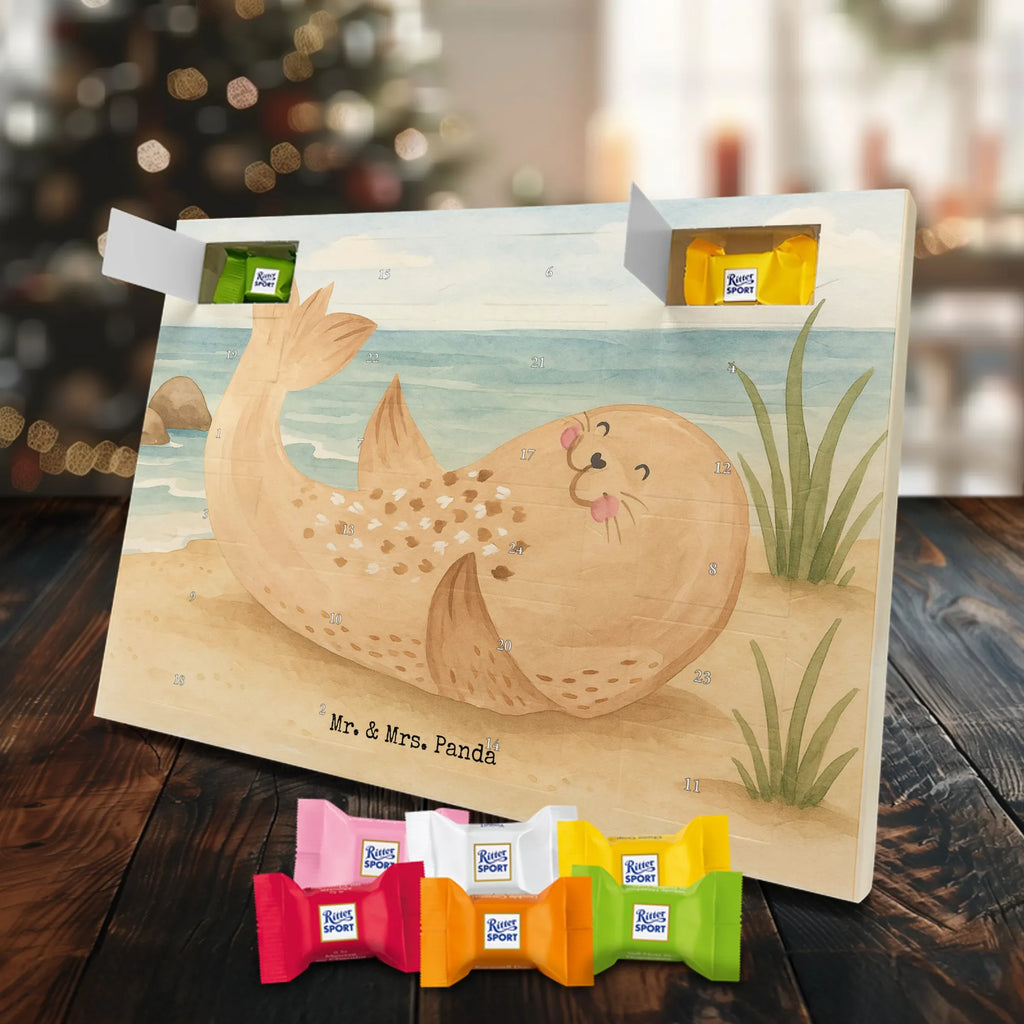 Chocolate advent calendar seal Lay Design card, gift ideas, gifts, small animals, cute, cute animal motives, hand drawn, funny sayings, good mood, special gifts, animal lover, Baltic Sea, seals, Seal, laughter, sea animal, North Sea, joy