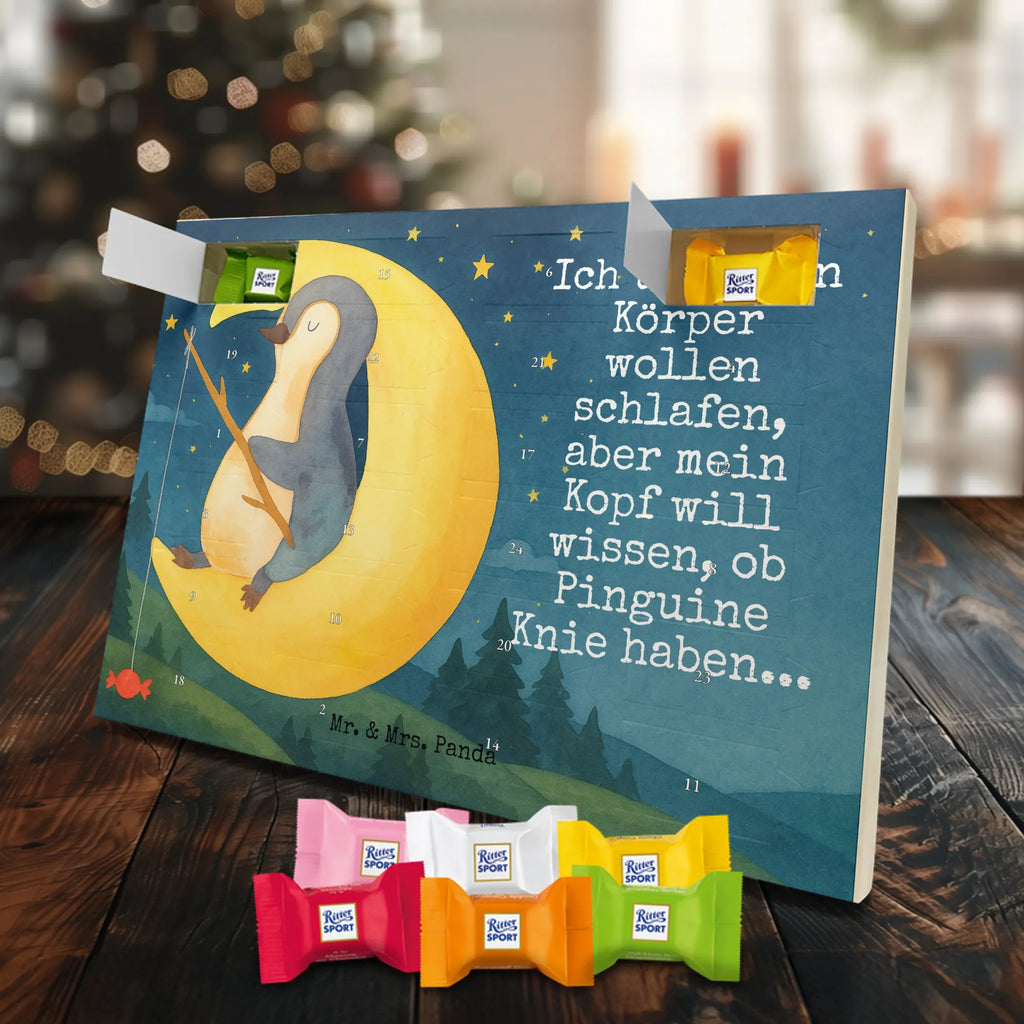 Chocolate advent calendar Penguin moon Design North Pole, Penguins, falling asleep, night's rest, penguins, guest room, bedroom, saying, insomnia, sleep