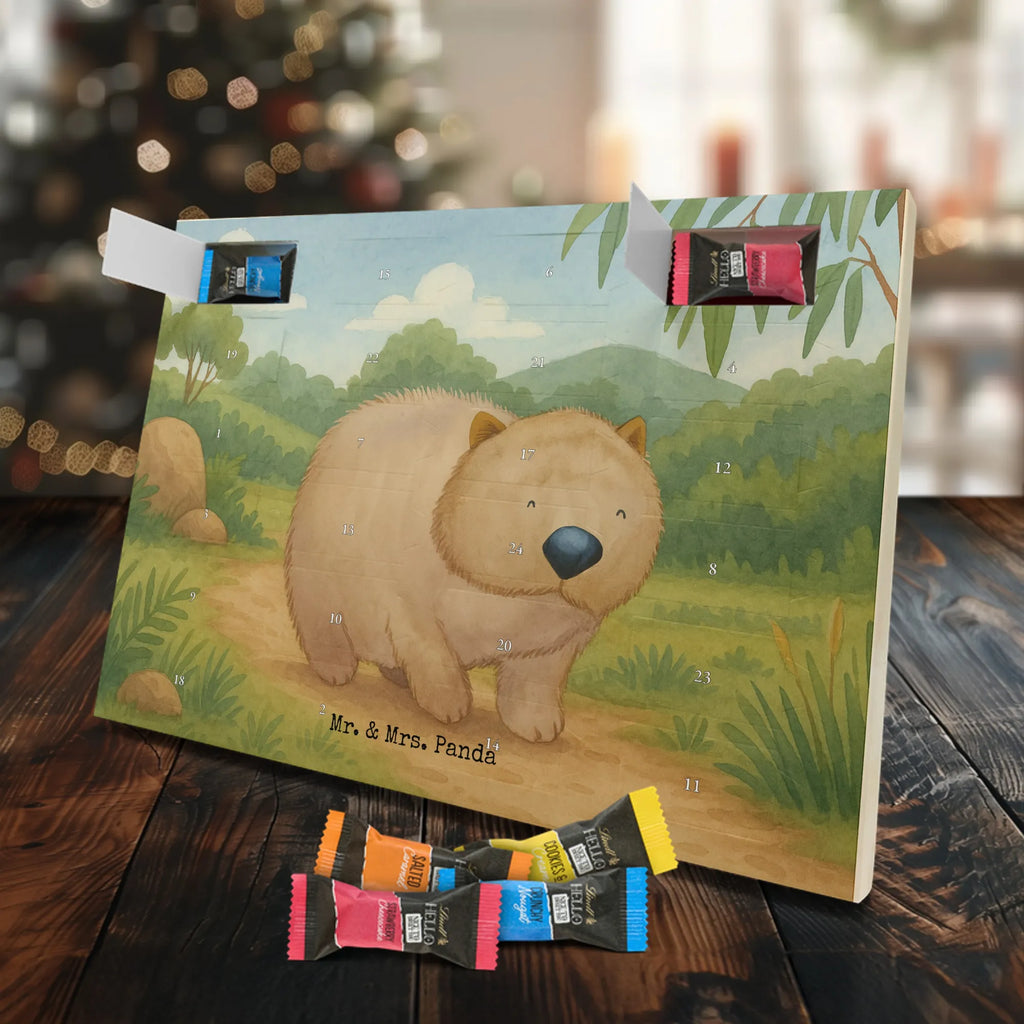 Chocolate advent calendar Wombat Design card, gift ideas, gifts, small animals, cute, cute animal motives, hand drawn, funny sayings, good mood, special gifts, animal lover, saying, life is beautiful, Australia