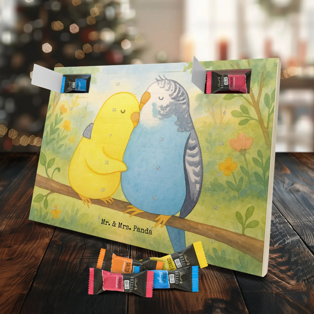 Chocolate advent calendar Parakeets in love Design Loving, Two, Together, Marriage, Proposal of marriage, Love gift, gift for her, gift for him, anniversary gift, trust, birds, closeness, budgie, cuddling