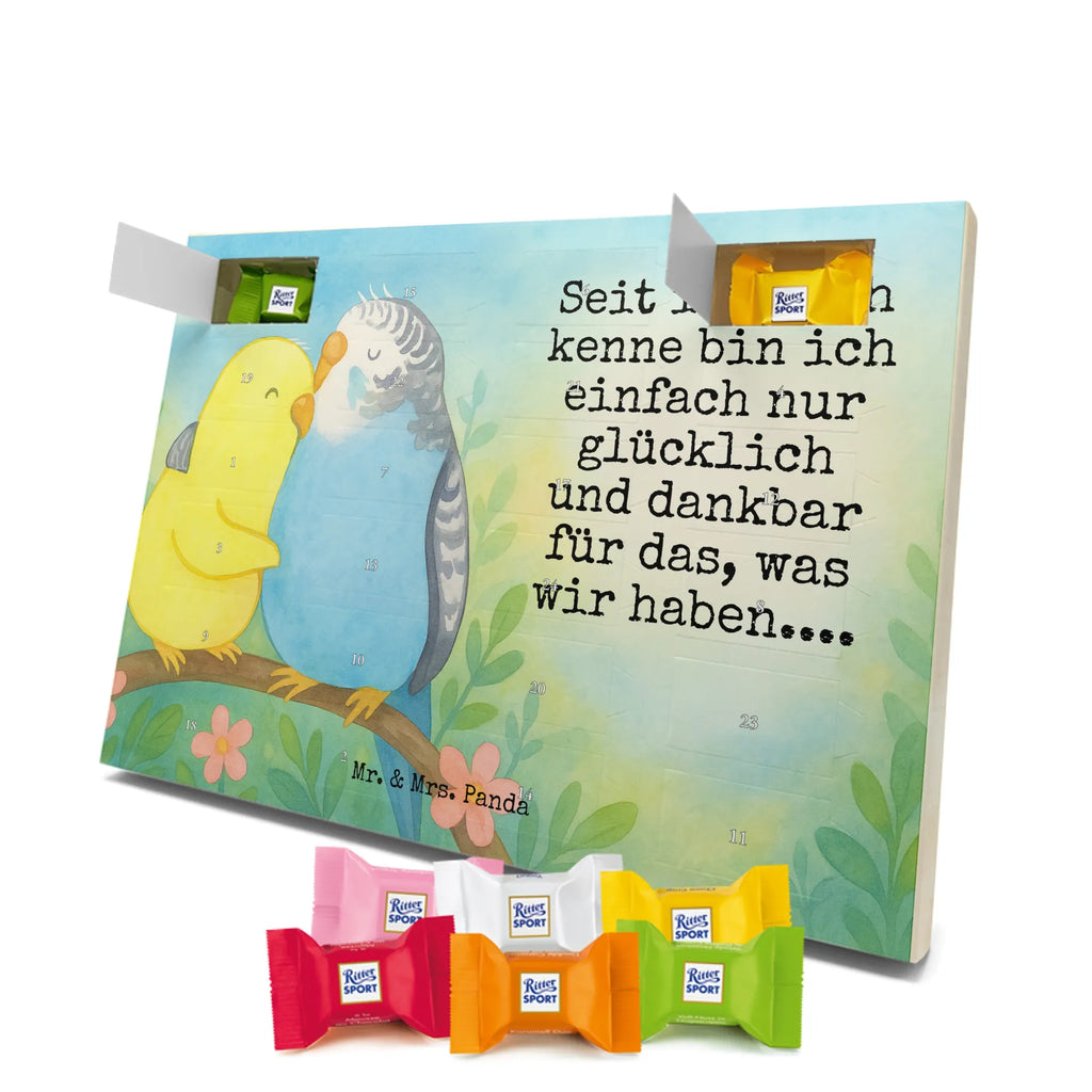 Chocolate advent calendar Parakeets in love Design Loving, Two, Together, Marriage, Proposal of marriage, Love gift, gift for her, gift for him, anniversary gift, trust, birds, closeness, budgie, cuddling