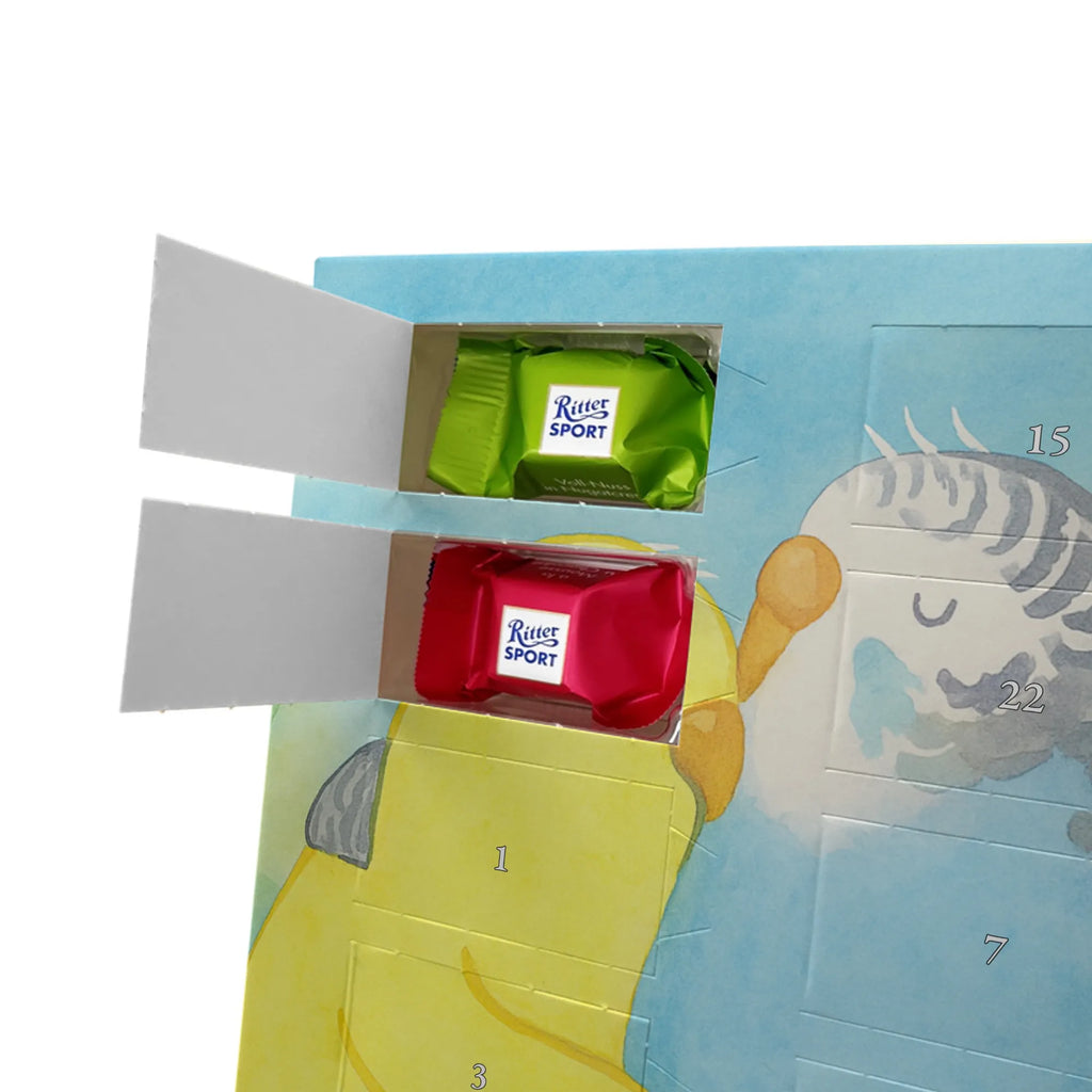 Chocolate advent calendar Parakeets in love Design Loving, Two, Together, Marriage, Proposal of marriage, Love gift, gift for her, gift for him, anniversary gift, trust, birds, closeness, budgie, cuddling