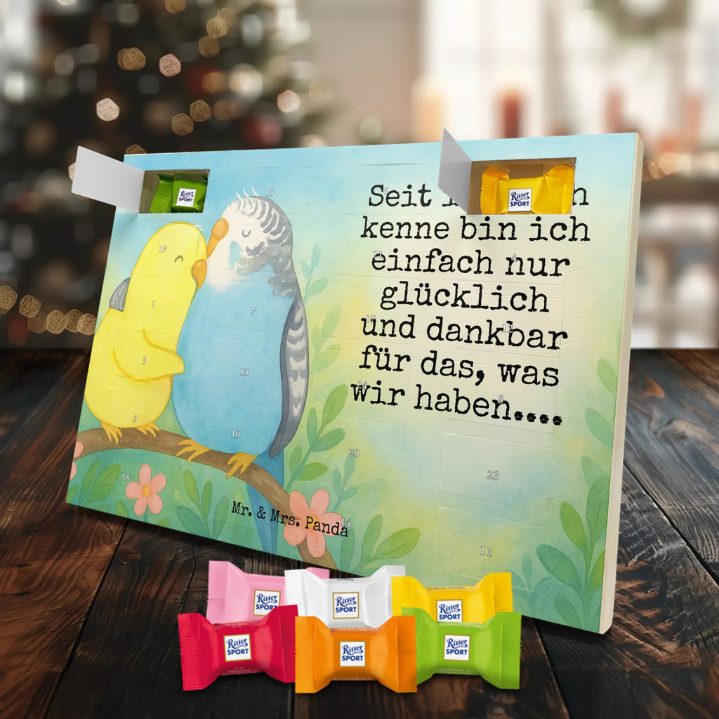 Chocolate advent calendar Parakeets in love Design Loving, Two, Together, Marriage, Proposal of marriage, Love gift, gift for her, gift for him, anniversary gift, trust, birds, closeness, budgie, cuddling