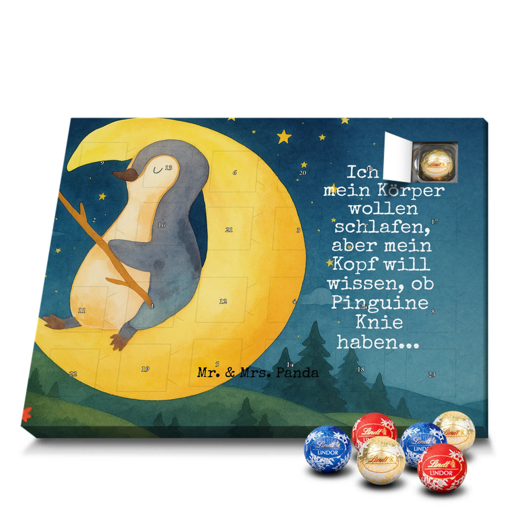 Chocolate advent calendar Penguin moon Design North Pole, Penguins, falling asleep, night's rest, penguins, guest room, bedroom, saying, insomnia, sleep