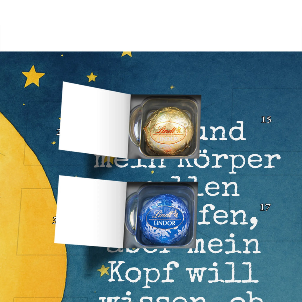 Chocolate advent calendar Penguin moon Design North Pole, Penguins, falling asleep, night's rest, penguins, guest room, bedroom, saying, insomnia, sleep