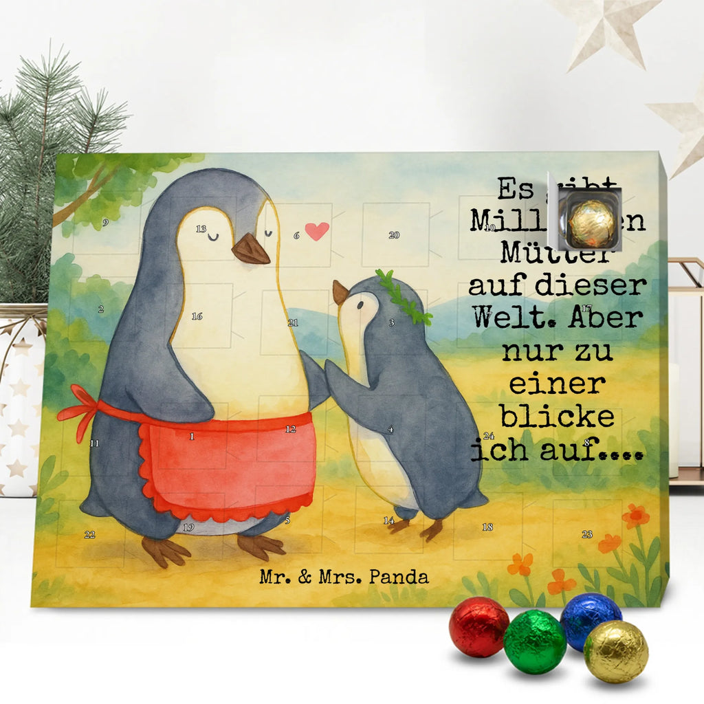 Chocolate advent calendar Penguin with child Design Father's Day, Mother's Day, Mother, Mummy, Gift, Birthday