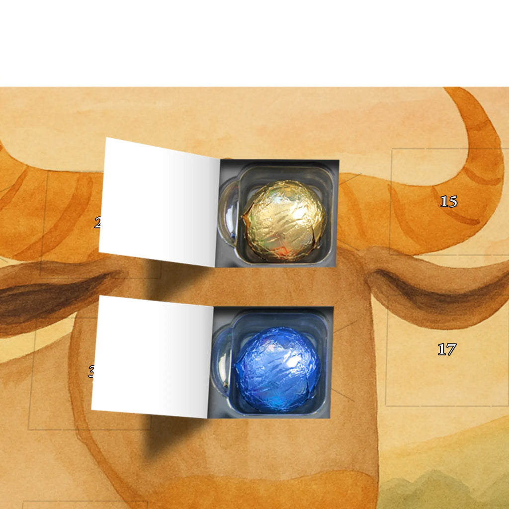 Chocolate advent calendar Star sign bull Design month of birth, constellations, birthdays, astrology, date of birth, bull zodiac sign, cattle, birthday may, gift april, bull gift, birthday april, bull, gift may, ox
