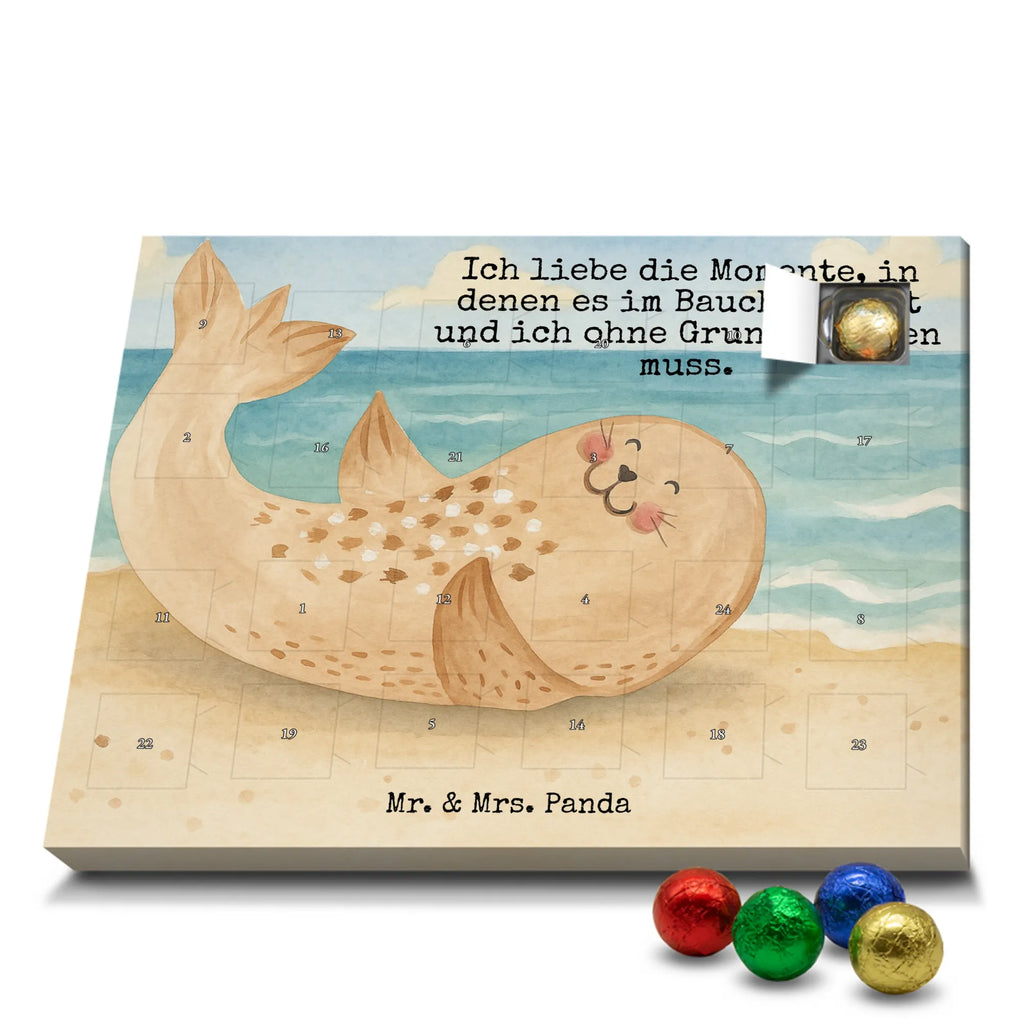 Chocolate advent calendar seal Lay Design card, gift ideas, gifts, small animals, cute, cute animal motives, hand drawn, funny sayings, good mood, special gifts, animal lover, Baltic Sea, seals, Seal, laughter, sea animal, North Sea, joy