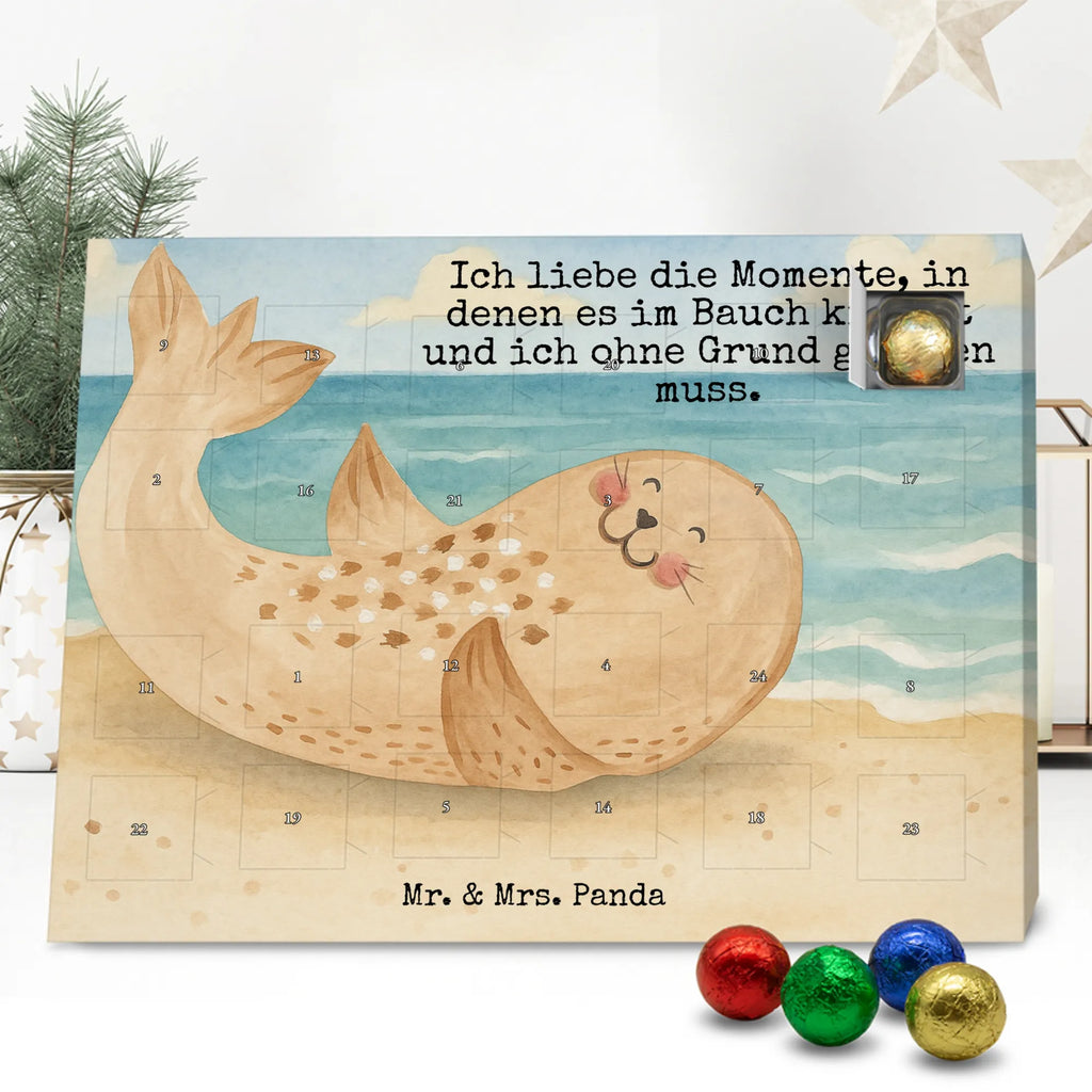 Chocolate advent calendar seal Lay Design card, gift ideas, gifts, small animals, cute, cute animal motives, hand drawn, funny sayings, good mood, special gifts, animal lover, Baltic Sea, seals, Seal, laughter, sea animal, North Sea, joy