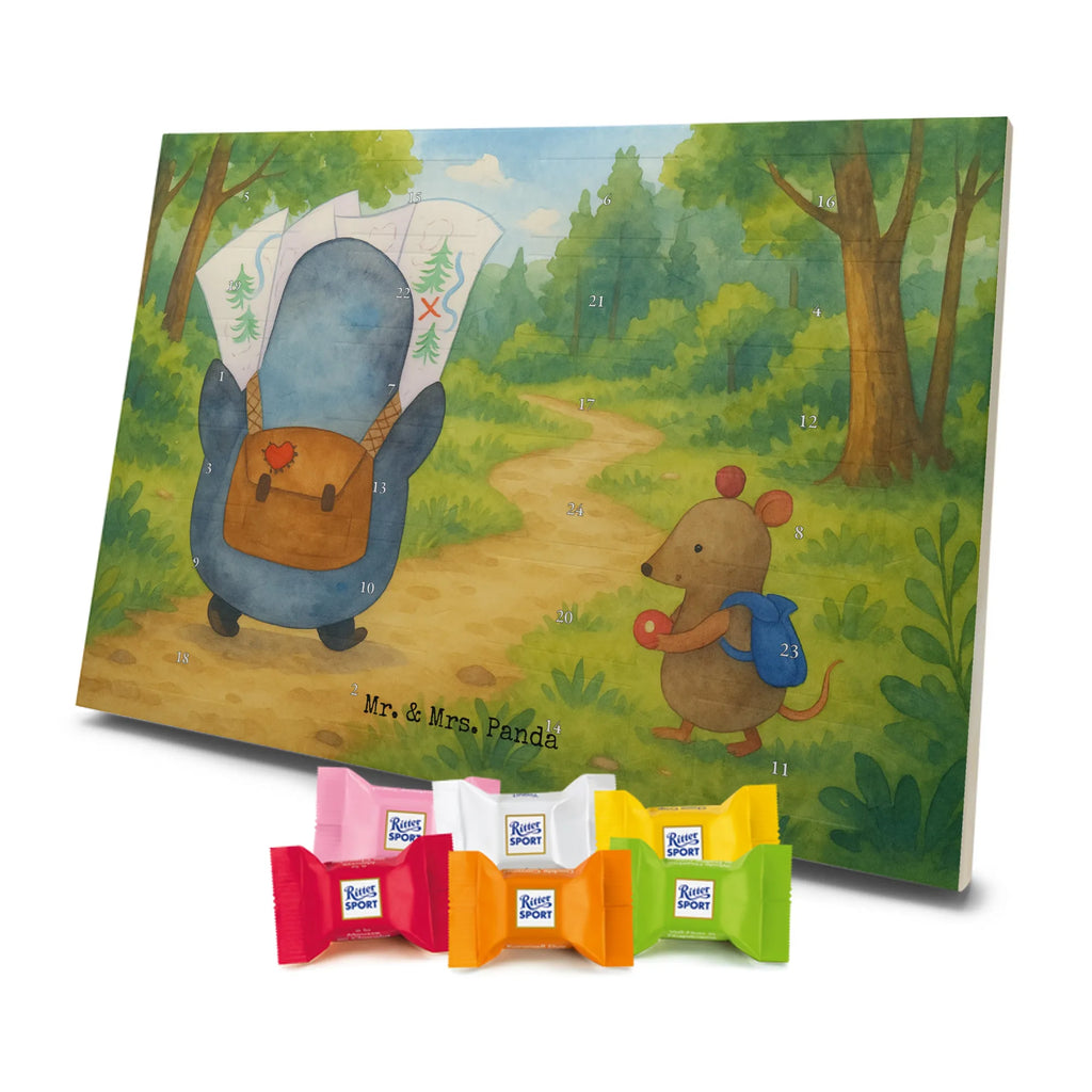 Chocolate advent calendar Penguin & Mouse Hiker Design North Pole, Penguins, adventurer, hiking, adventure, penguins, road trip, excursion