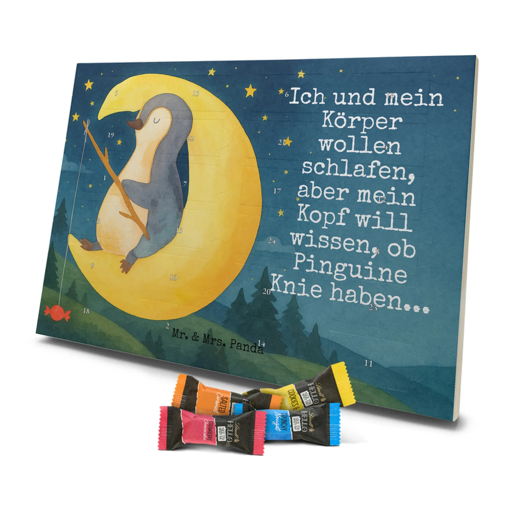 Chocolate advent calendar Penguin moon Design North Pole, Penguins, falling asleep, night's rest, penguins, guest room, bedroom, saying, insomnia, sleep