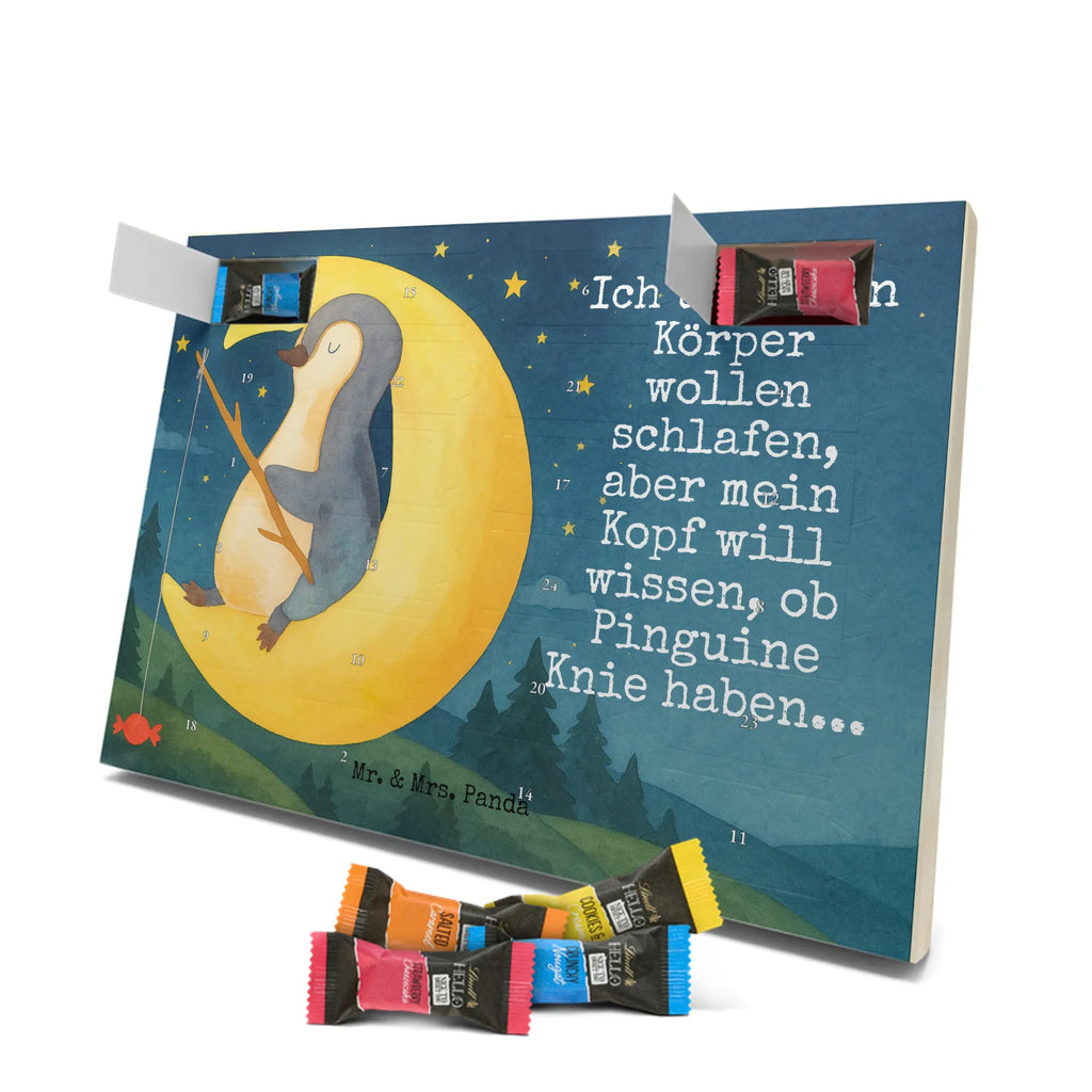 Chocolate advent calendar Penguin moon Design North Pole, Penguins, falling asleep, night's rest, penguins, guest room, bedroom, saying, insomnia, sleep
