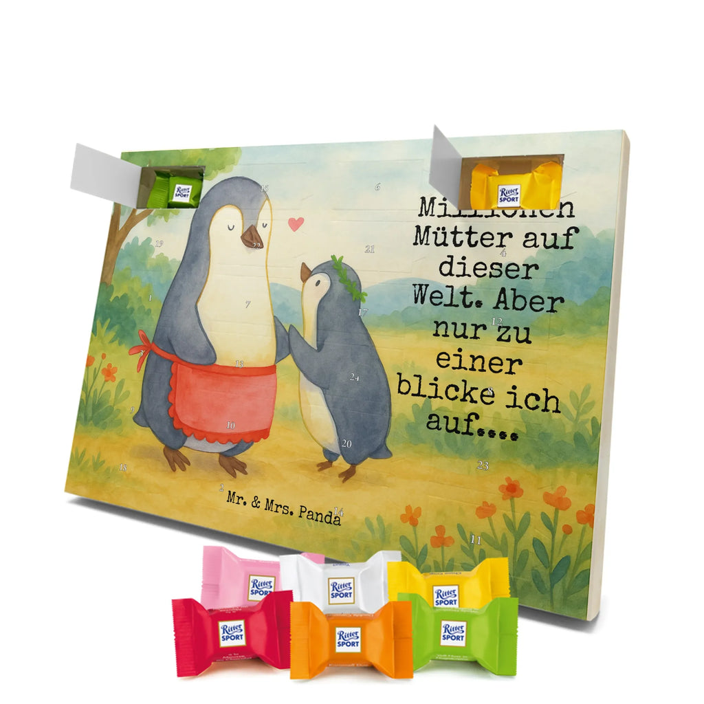 Chocolate advent calendar Penguin with child Design Father's Day, Mother's Day, Mother, Mummy, Gift, Birthday