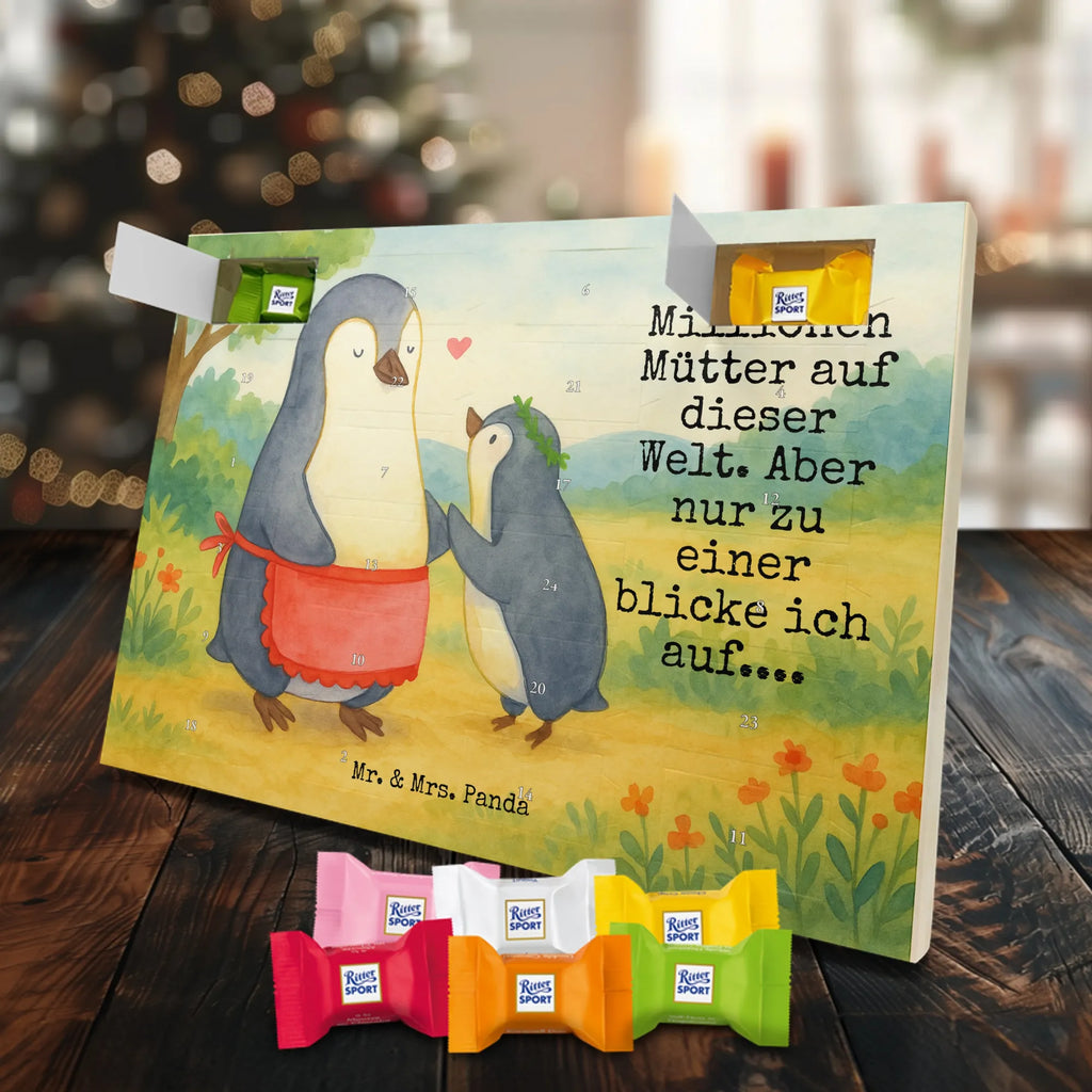 Chocolate advent calendar Penguin with child Design Father's Day, Mother's Day, Mother, Mummy, Gift, Birthday