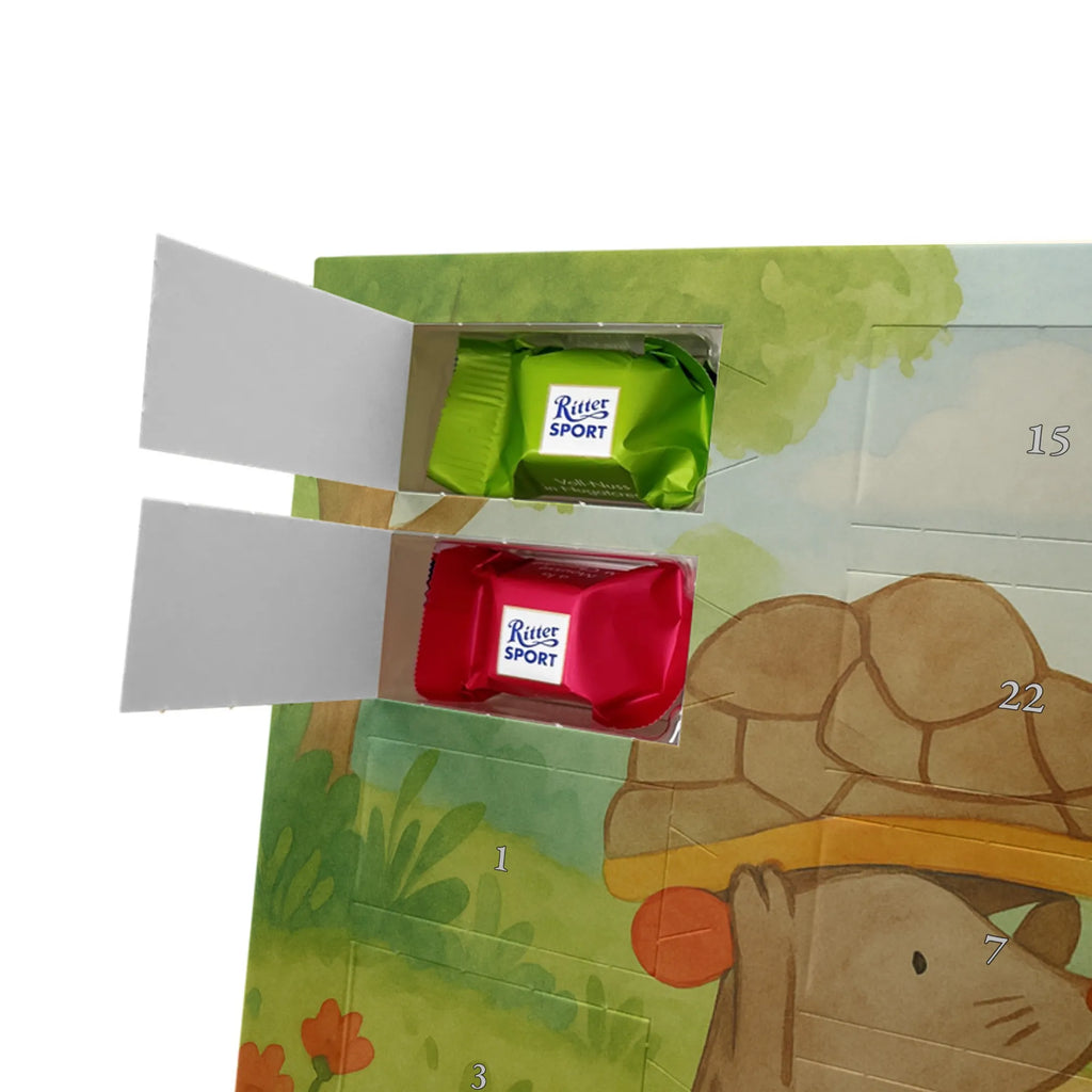 Chocolate advent calendar tortoise Mouse Design gift, gift ideas, cute, illustrated, tortoise, reptile, ancient creature, sweet, birthday gift, turtle gift items, funny turtle gifts, pet turtles, best friend, sister or daughter, turtle lover, friends, mouse, girlfriends