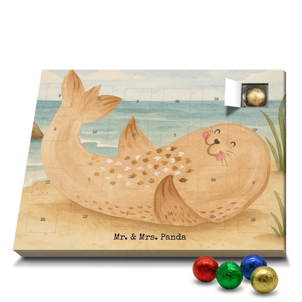 Chocolate advent calendar seal Lay Design card, gift ideas, gifts, small animals, cute, cute animal motives, hand drawn, funny sayings, good mood, special gifts, animal lover, Baltic Sea, seals, Seal, laughter, sea animal, North Sea, joy