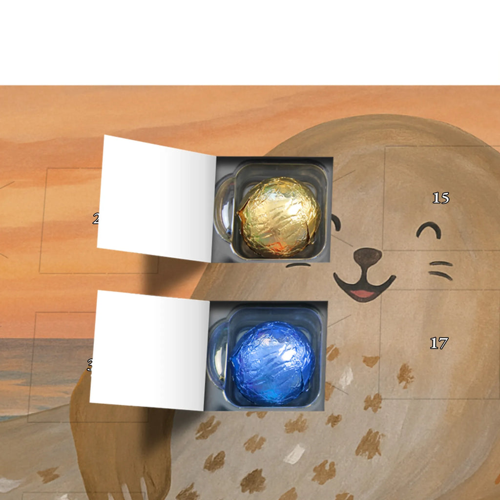 Chocolate advent calendar seal Laugh Design gift ideas, gifts, card, animal lover, special gifts, good mood, funny sayings, hand drawn, cute animal motives, cute, small animals, Baltic Sea, Seal, North Sea, Sea animal, Seals