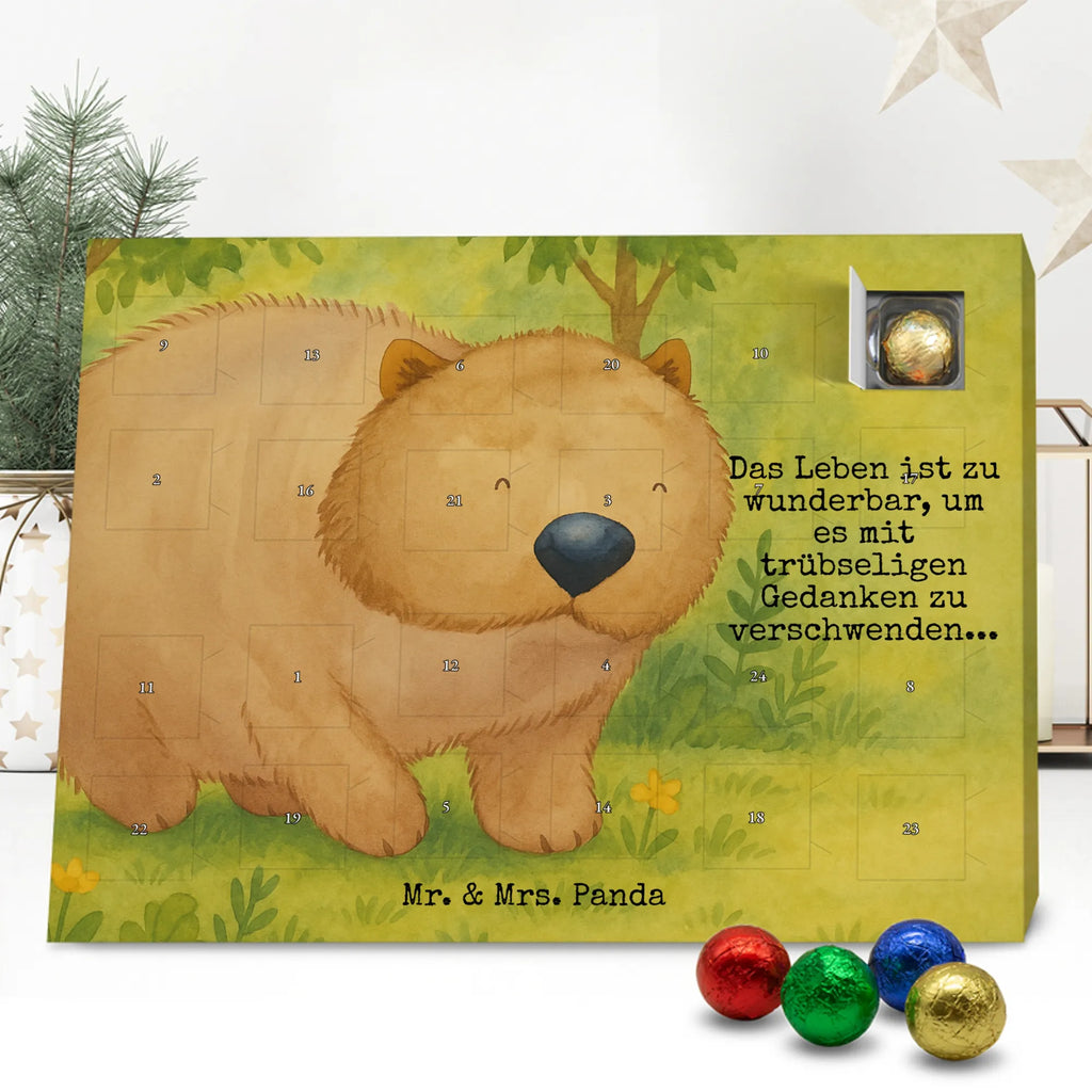 Chocolate advent calendar Wombat Design card, gift ideas, gifts, small animals, cute, cute animal motives, hand drawn, funny sayings, good mood, special gifts, animal lover, saying, life is beautiful, Australia