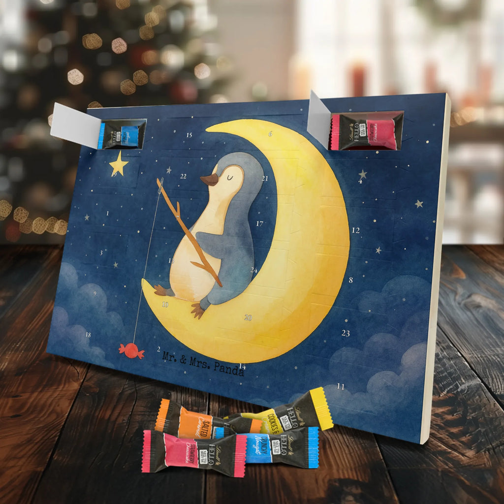 Chocolate advent calendar Penguin moon Design North Pole, Penguins, falling asleep, night's rest, penguins, guest room, bedroom, saying, insomnia, sleep